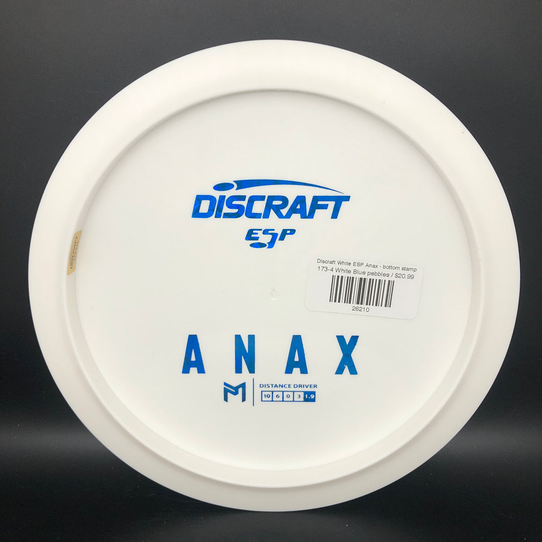 Discraft White ESP Anax - bottom stamp