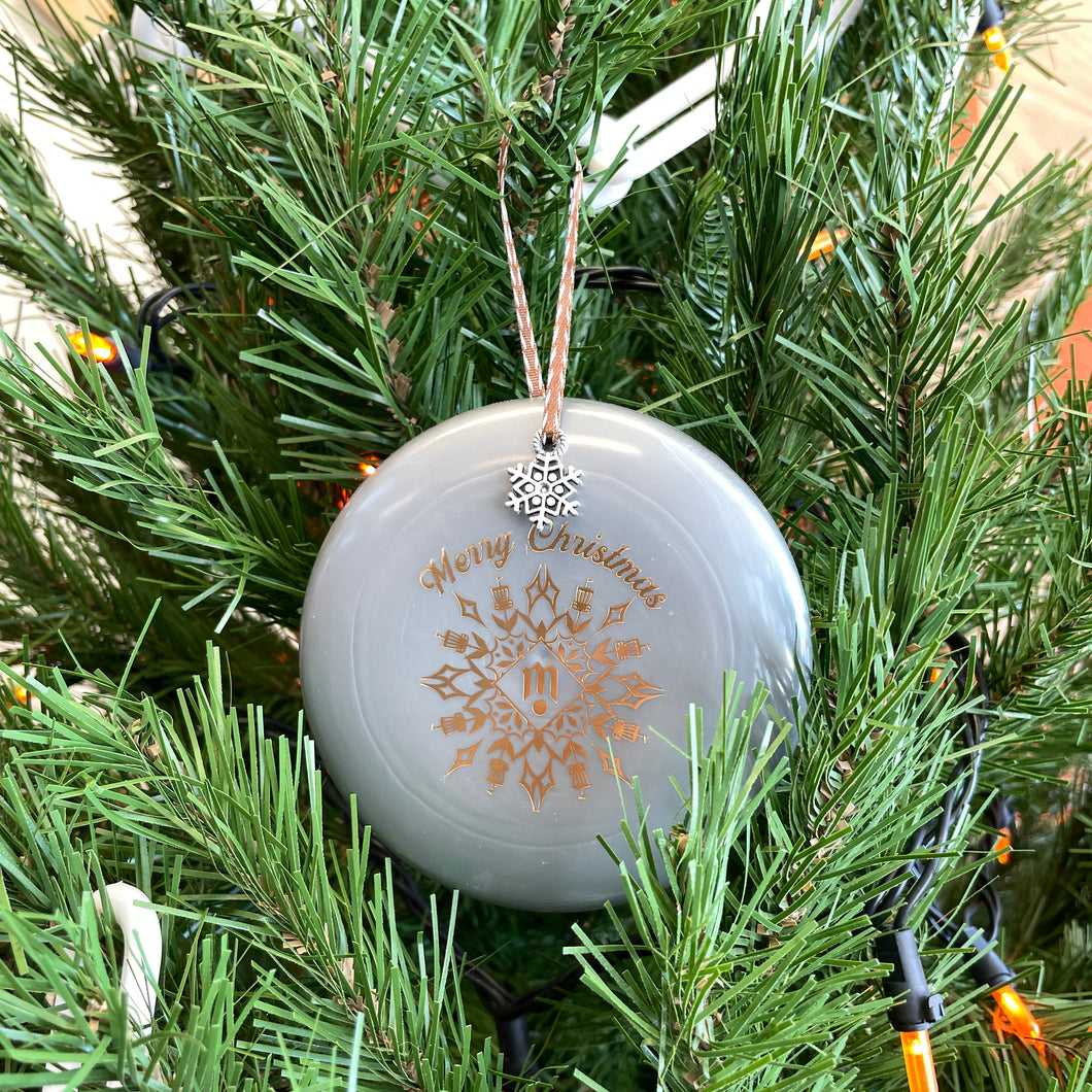 Disc Golf Mini Marker Christmas ornament silver Snowflake