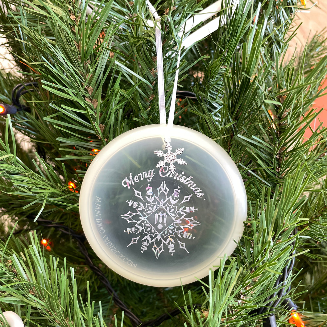 Disc Golf Mini Marker Christmas ornament clear Snowflake