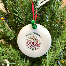 Load image into Gallery viewer, Disc Golf Mini Marker Christmas ornament white Snowflake
