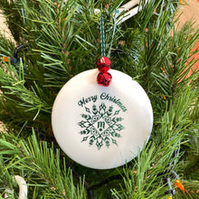 Load image into Gallery viewer, Disc Golf Mini Marker Christmas ornament white Snowflake
