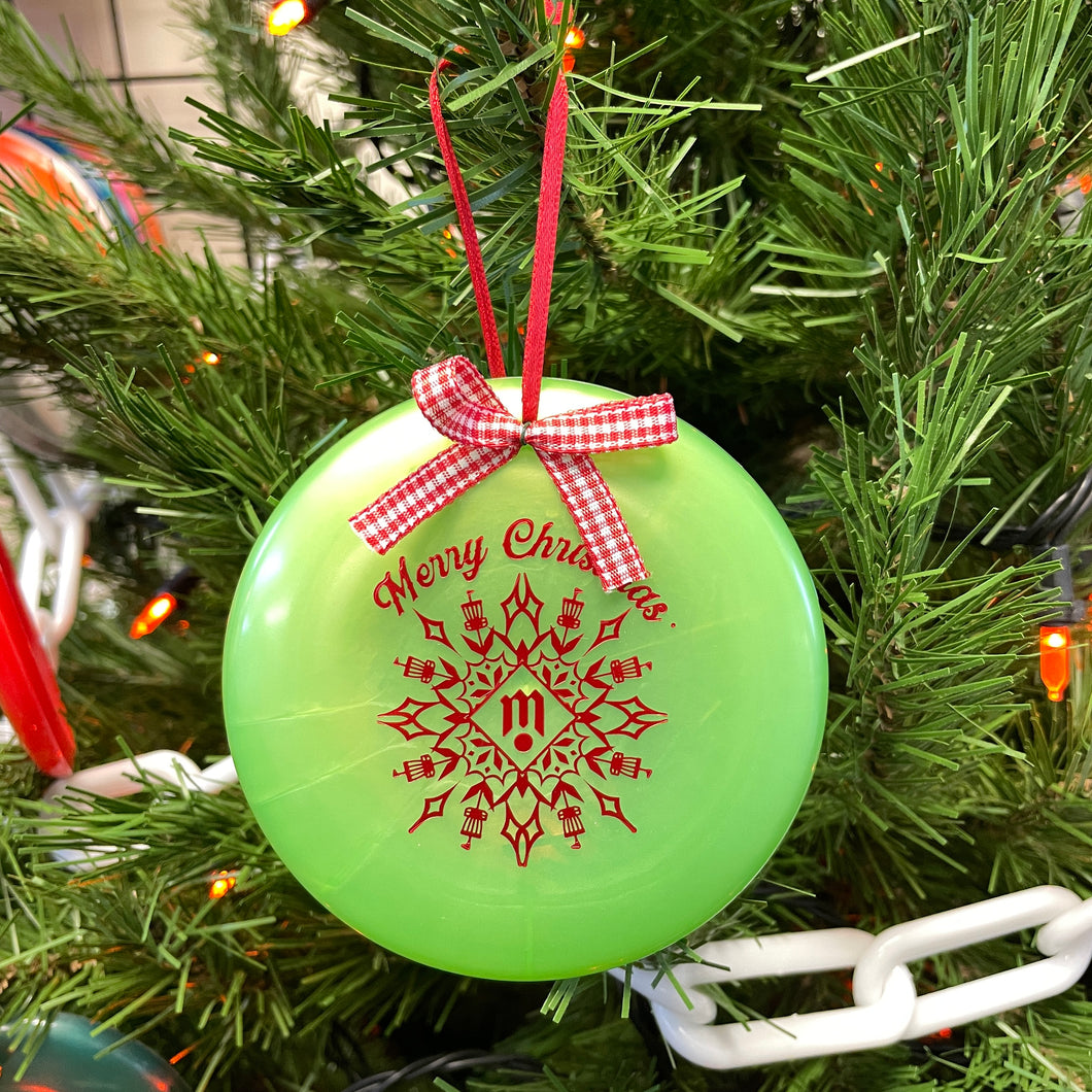 #31 Disc Golf Mini Marker Christmas ornament green Snowflake