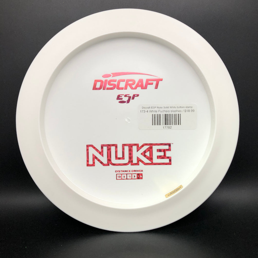 Discraft ESP Nuke Solid White bottom stamp