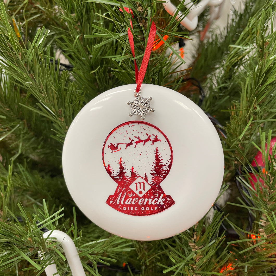 50 Disc Golf Mini Marker Christmas white ornament