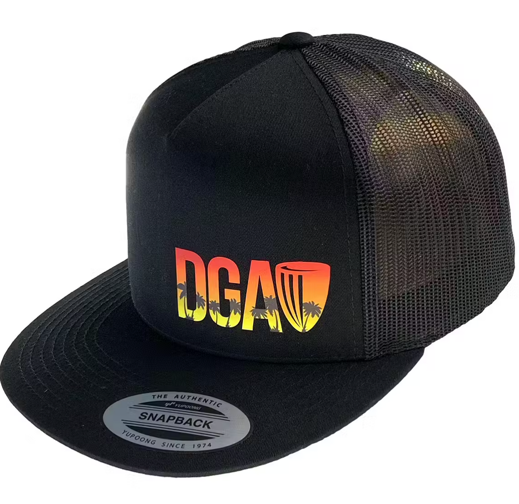 DGA FLATBILL SUNSET MESH SNAPBACK DGA LOGO CAP